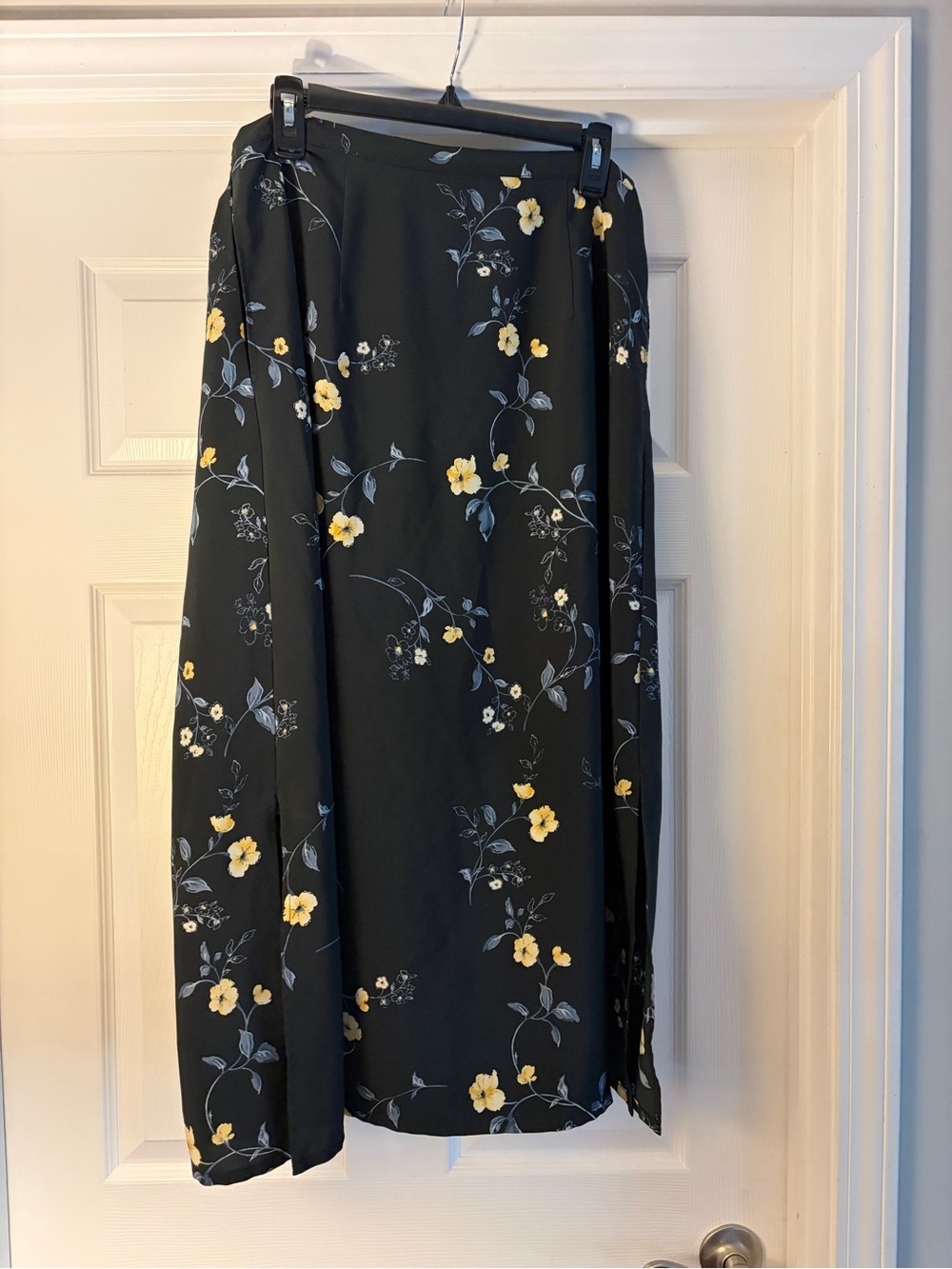 Allyson Whitmore Black Skirt with Yellow Floral Accents